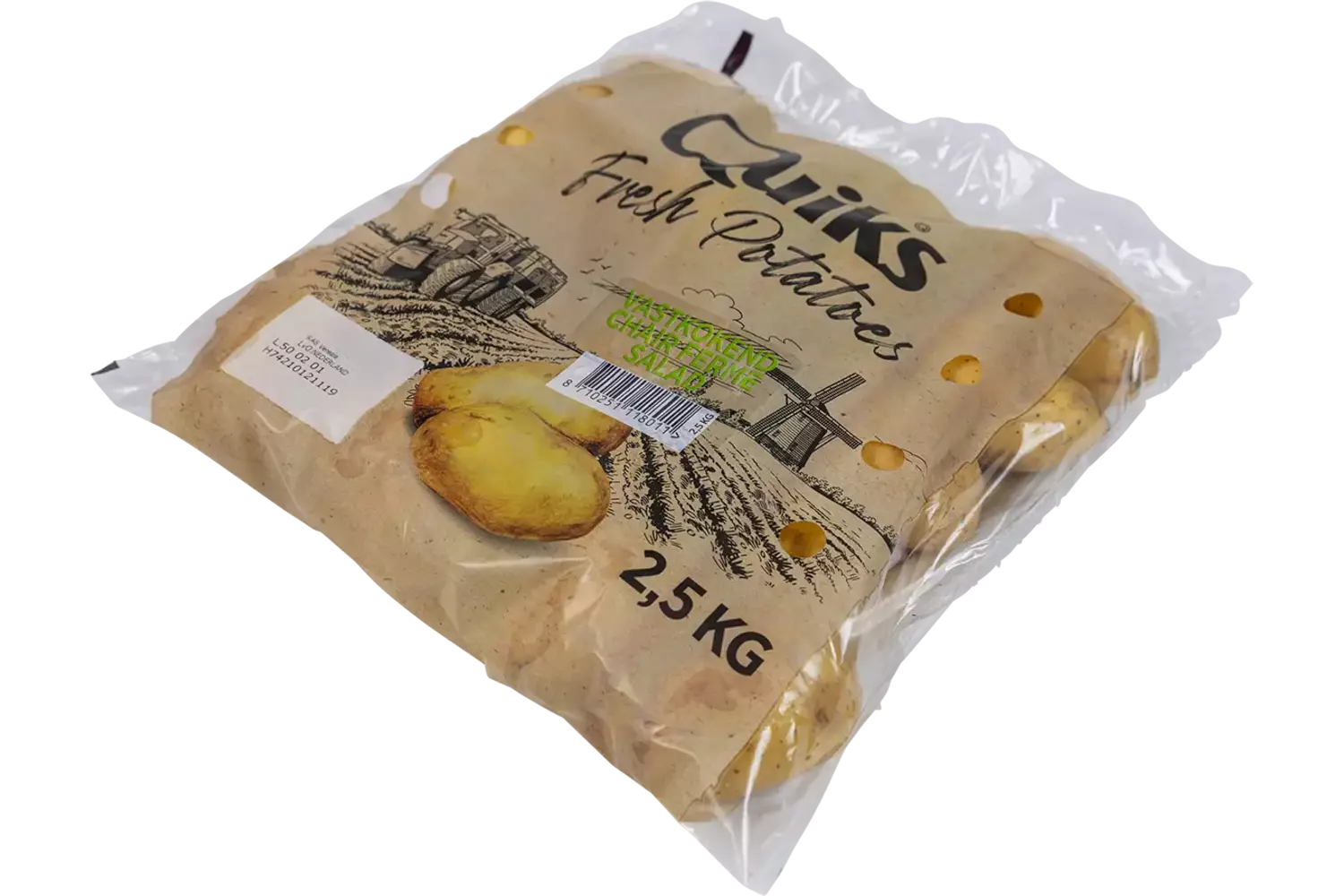 Tafelaardappelen vastkokend 2,5kg stuk 2